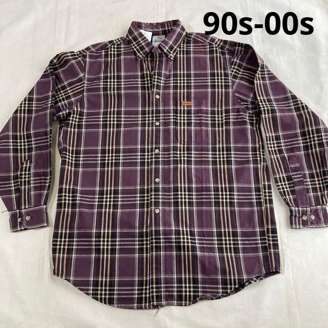 未使用 90年代 カーハート Carhartt 長袖 ボタンダウンチェックシャツ