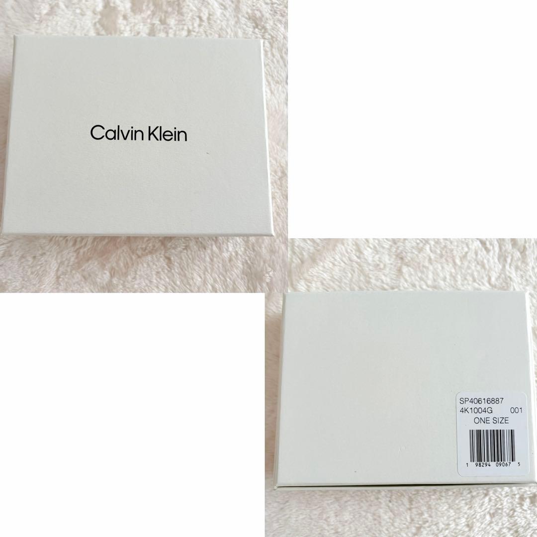 海外限定✨箱付き新品カルバンクライン CKロゴ ラウンドジップ 二つ折り財布 黒