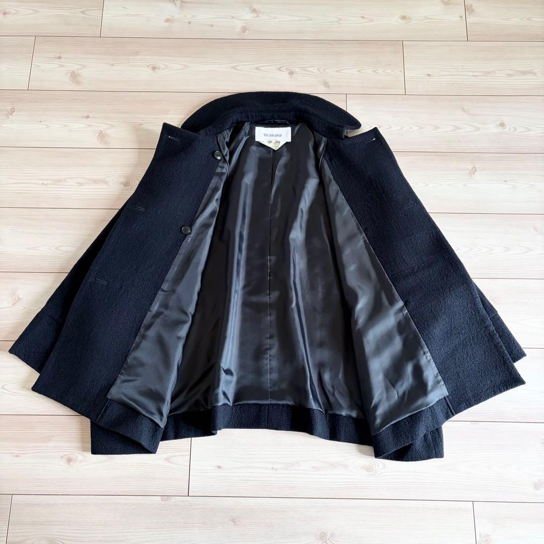 Veritecoeur ウール トラペーズライン ショートコート ゆったり