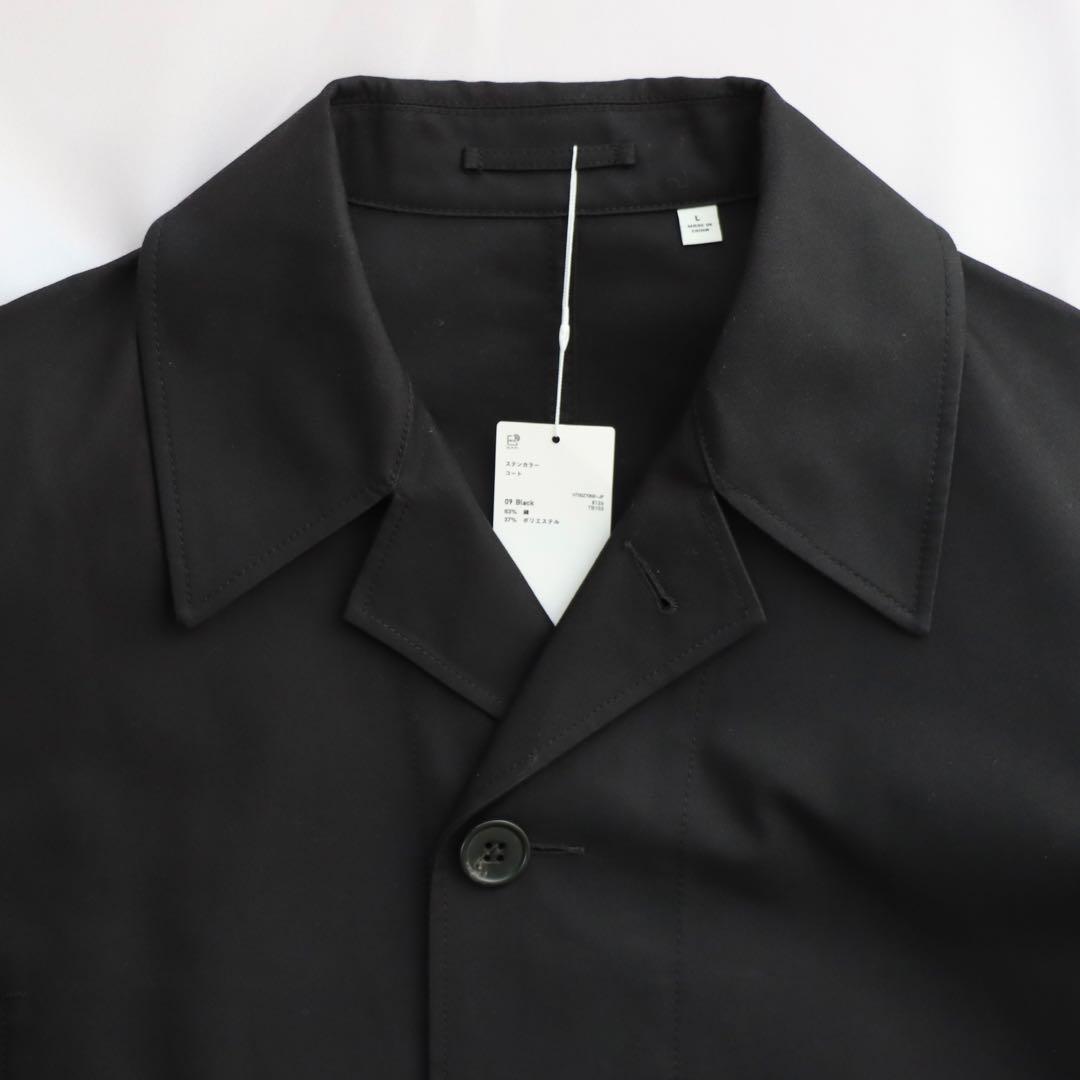 【未使用・タグ付】ユニクロU　ステンカラーコート　09ブラック　L／442167
