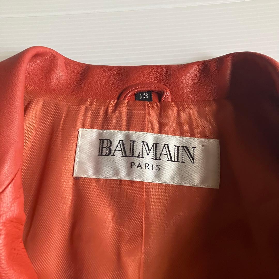BALMAIN PARIS羊革レザージャケット13 大きめ90s archive