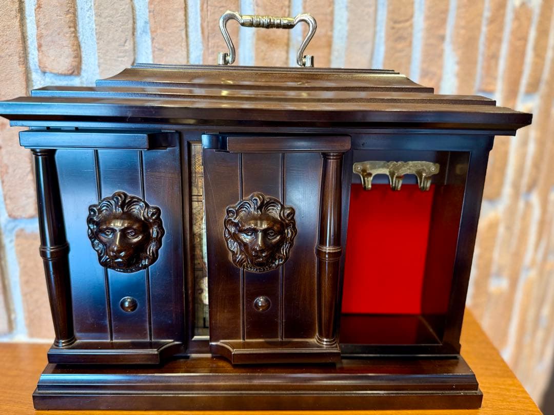 アンティーク風 置き時計／鍵収納・小物入れ付き】