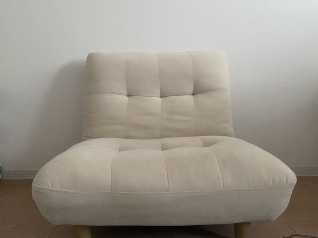 ベージュ 1人掛けソファ ファブリック