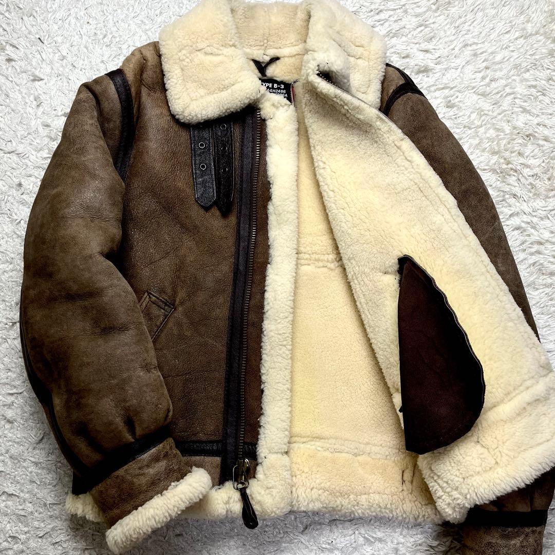 超肉厚/美品✨ショット B-3 ムートンジャケット レザージャケット フライト