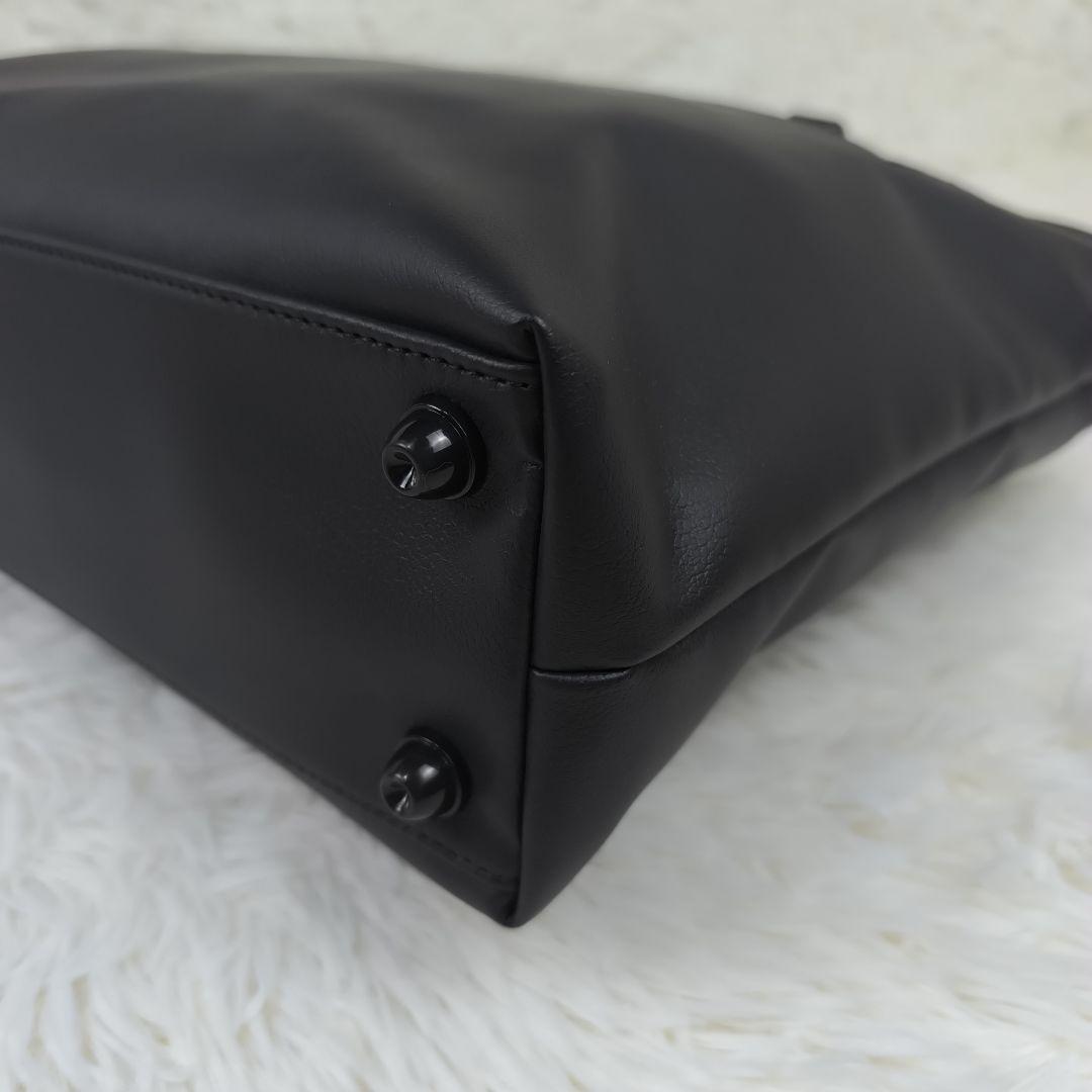 ✨未使用級極美品✨ タケオキクチ トートバッグ 合皮 肩掛け 撥水 A4可 黒