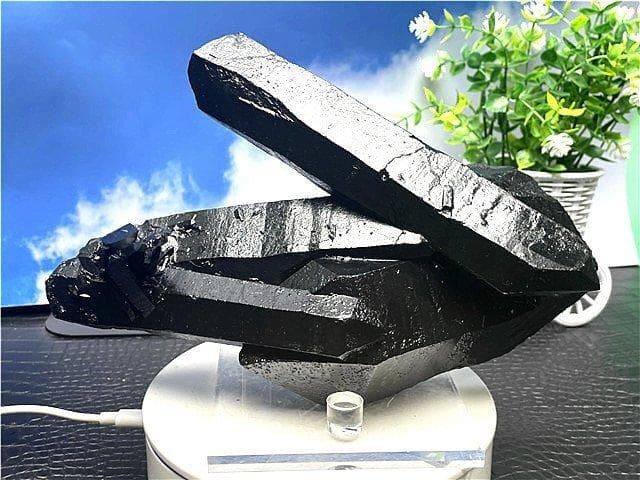 2020gAAA級【魔除け】◆天然モリオン黒水晶原石 B88C6/329C14C