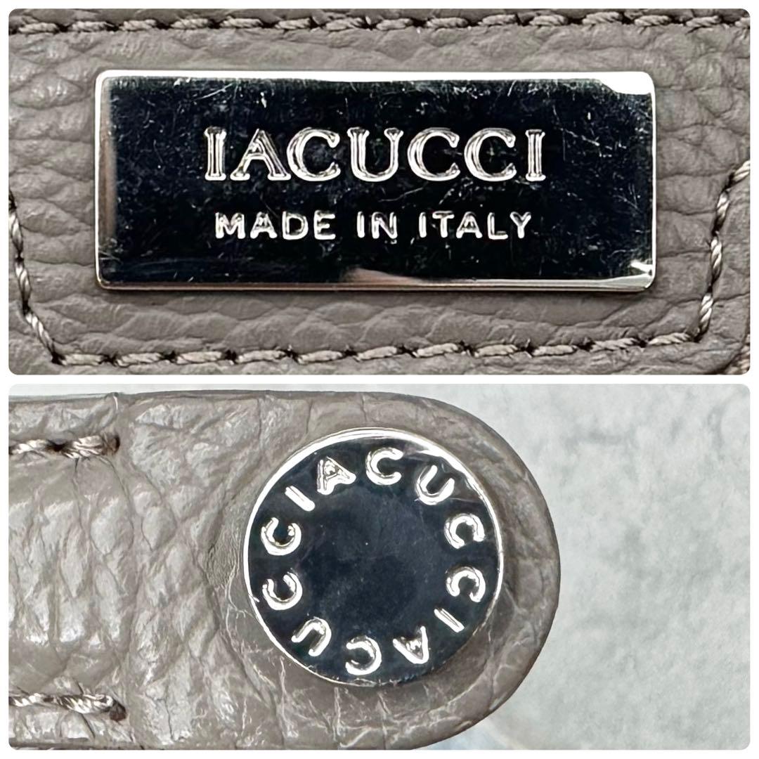 IACUCCI 2way トートバッグ キャンバス レザー グレージュ A4◎