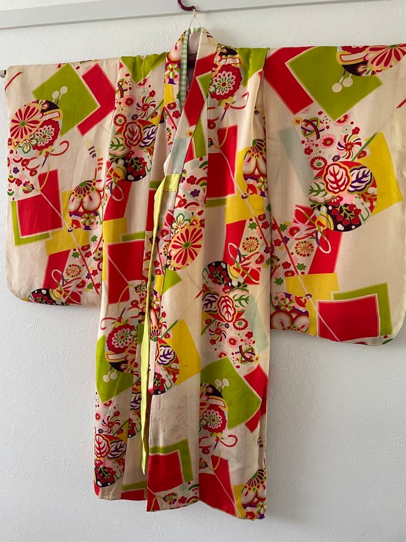 七五三　5歳、6歳　アンティークお着物セット　ハンドメイド　作り帯
