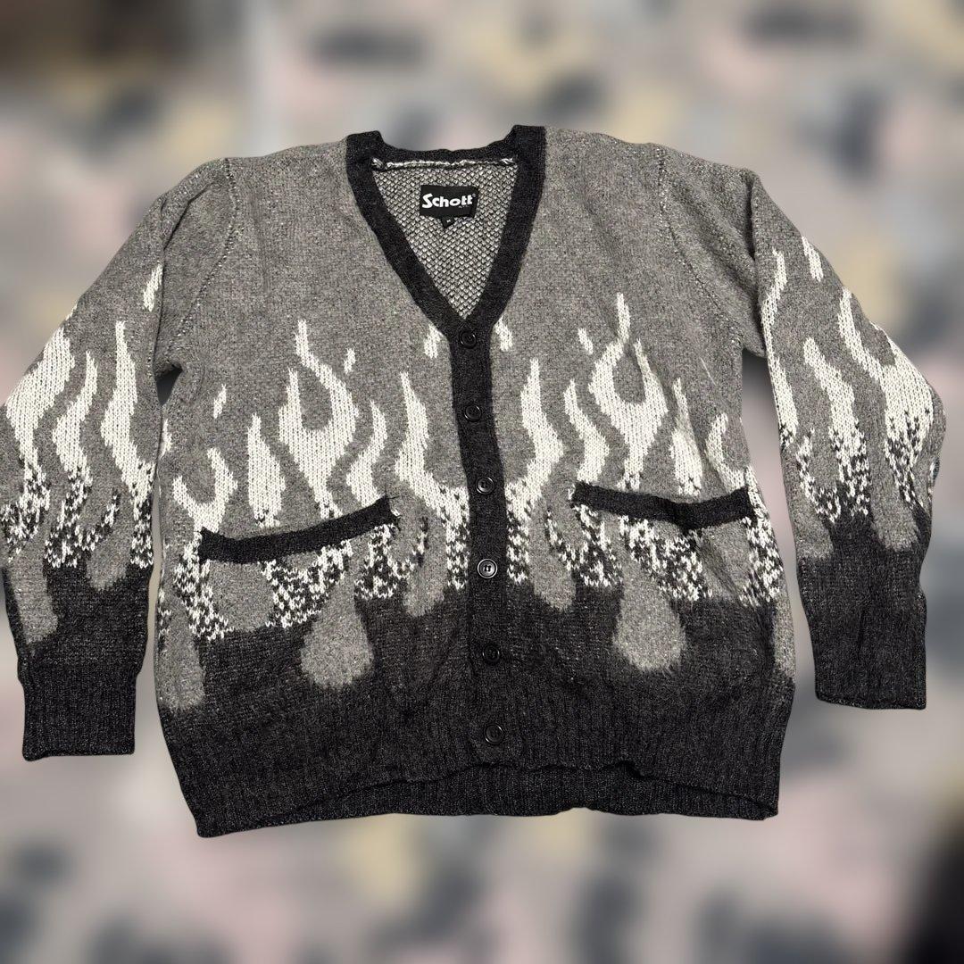 SCHOTT ファイヤーモヘア カーディガン