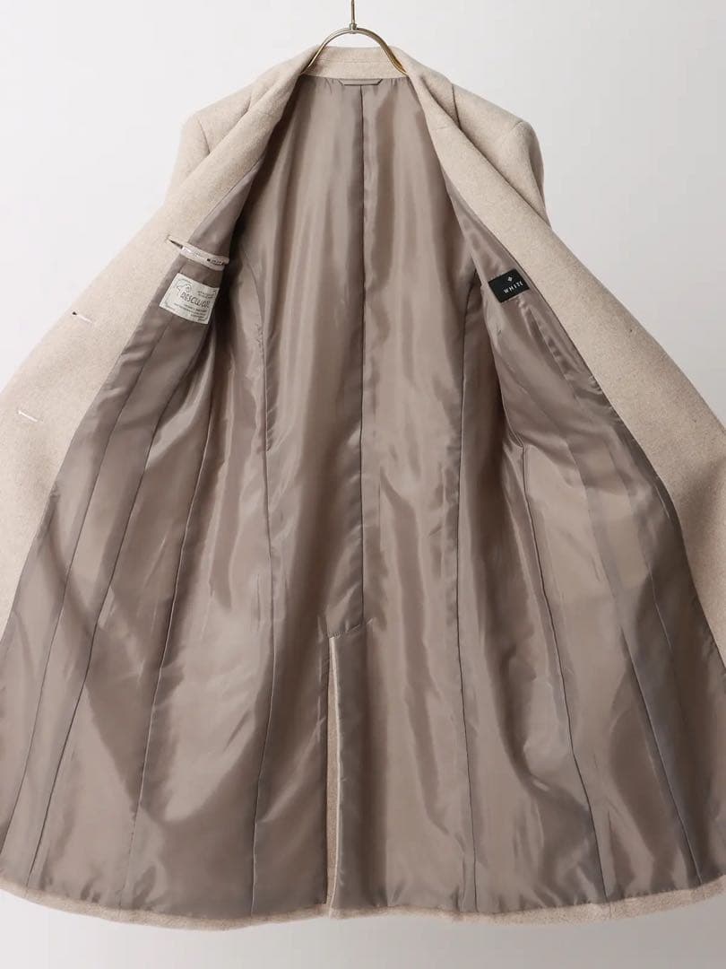 シングルチェスターコート　ベージュ　スーツ　オフィス　ビジネス　ZARA