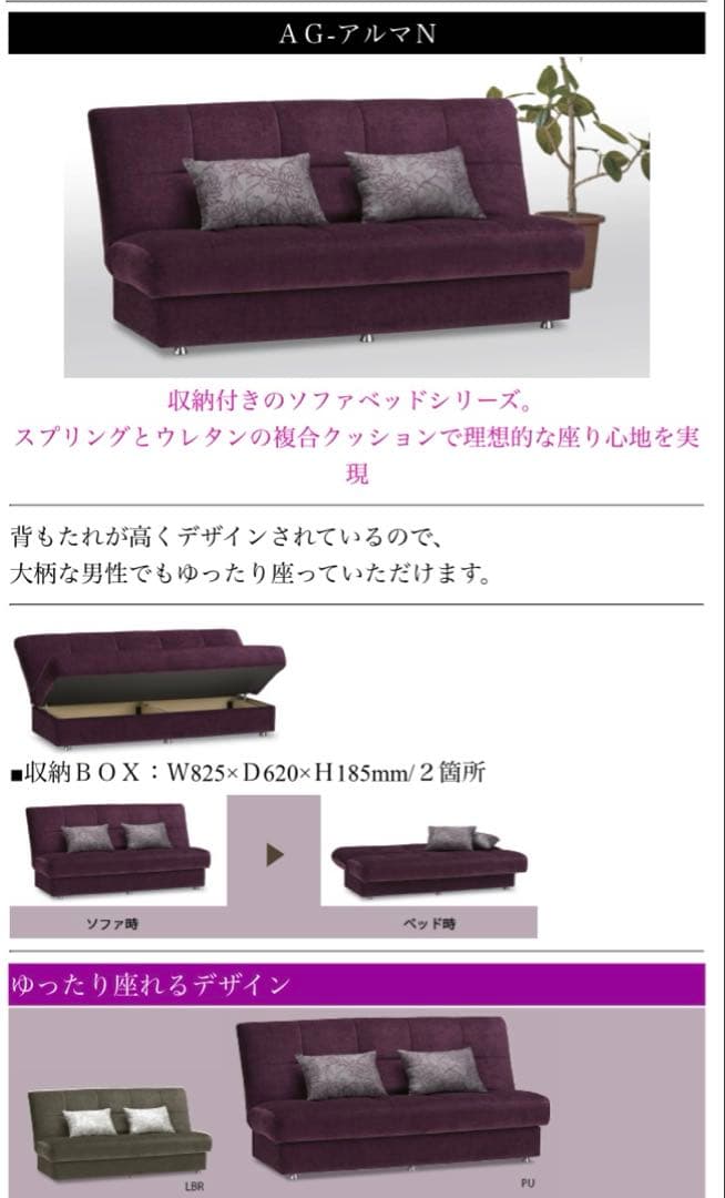 値下げ‼️フランスベッド　送料込　ソファベッド　AG-アルマ