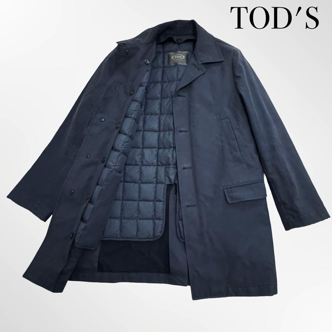 TODS トッズ ダウンライナー ロングコート メンズ L ネイビー系 イタリア