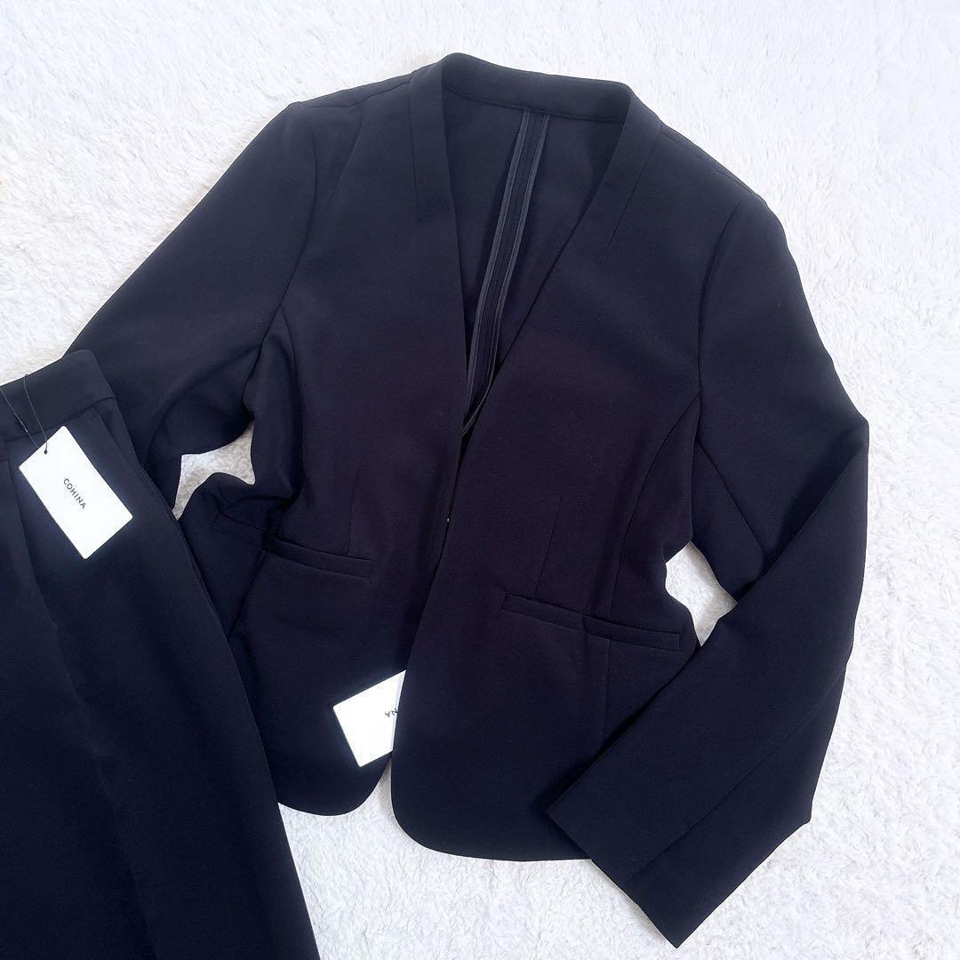 《新品》COHINA ダブルクロスウォッシャブル セットアップ パンツスーツ 黒