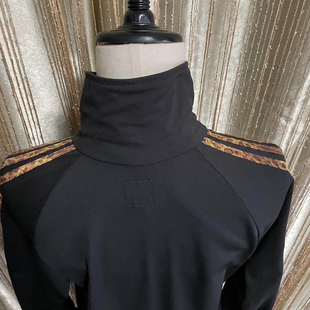 adidas 豹柄3本ライン トラックジャケット ロゴ金刺繍 フェアリーグランジ