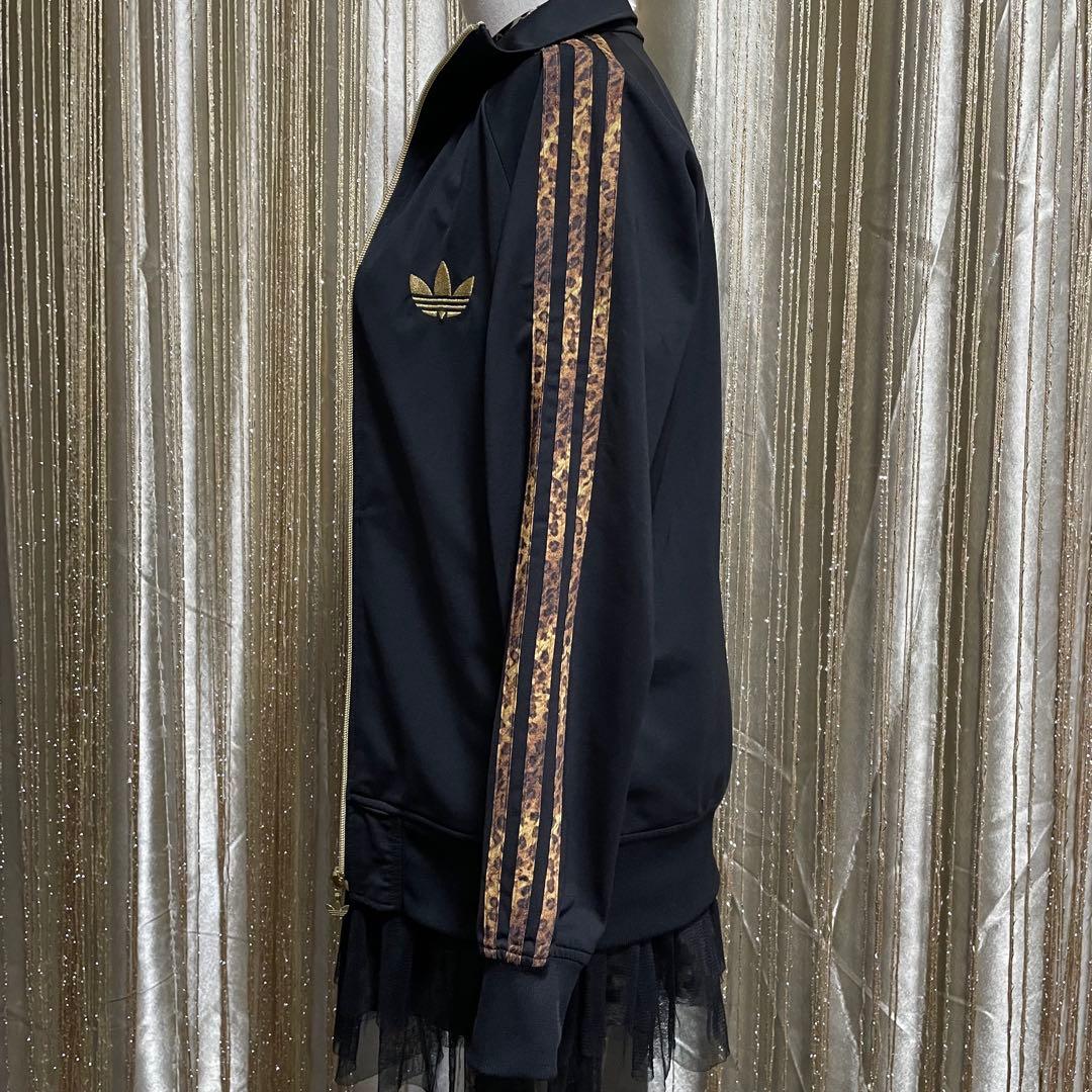 adidas 豹柄3本ライン トラックジャケット ロゴ金刺繍 フェアリーグランジ