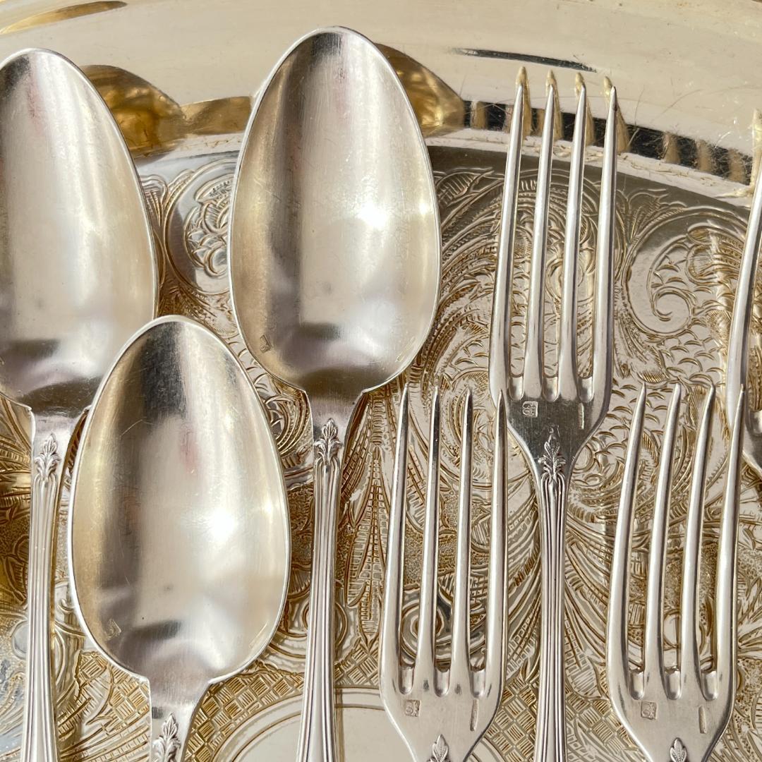 【仏蘭西】 デザートセット 12本【シルバープレート】Louis XV