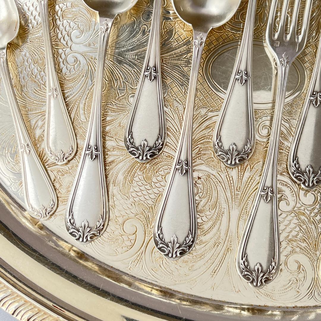 【仏蘭西】 デザートセット 12本【シルバープレート】Louis XV