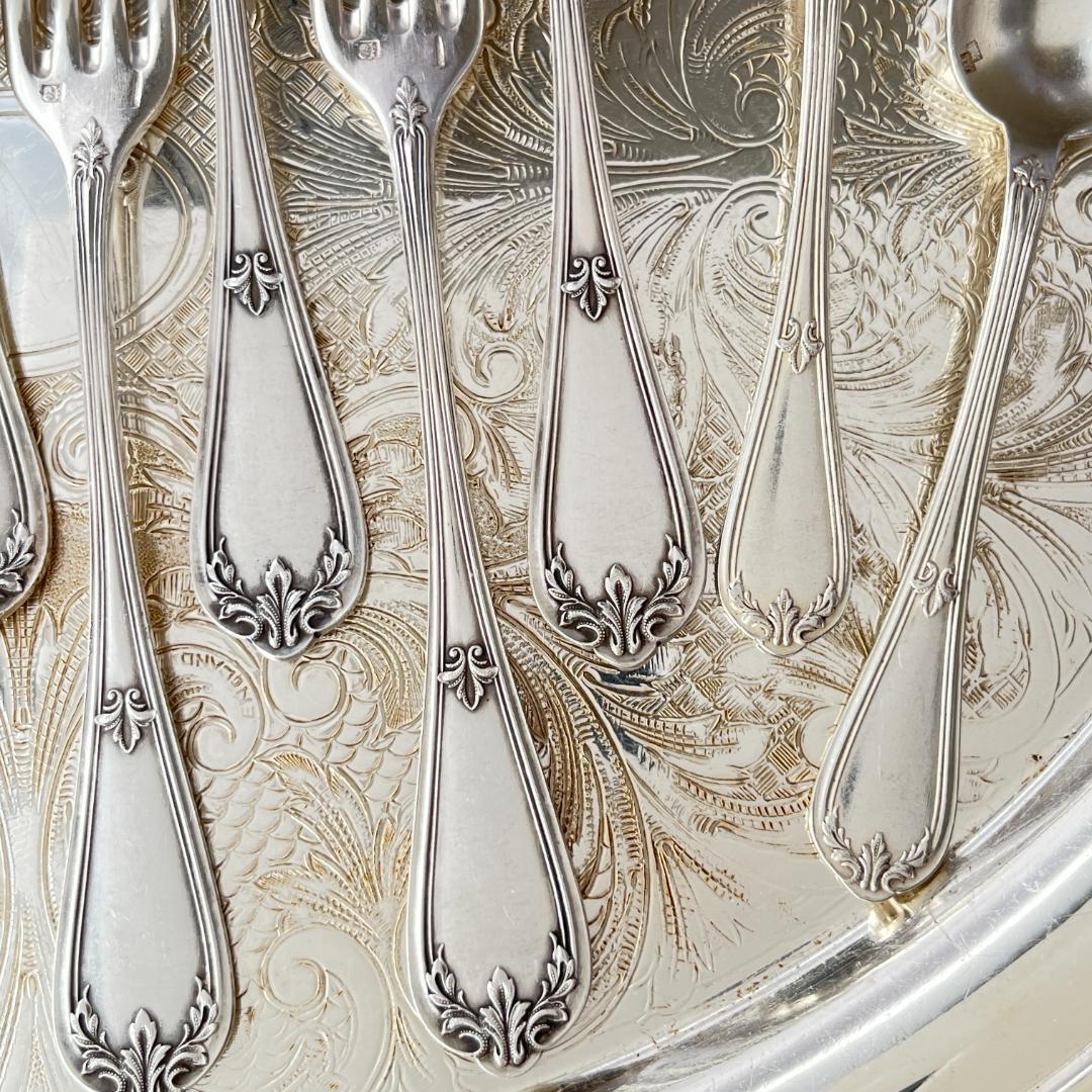 【仏蘭西】 デザートセット 12本【シルバープレート】Louis XV