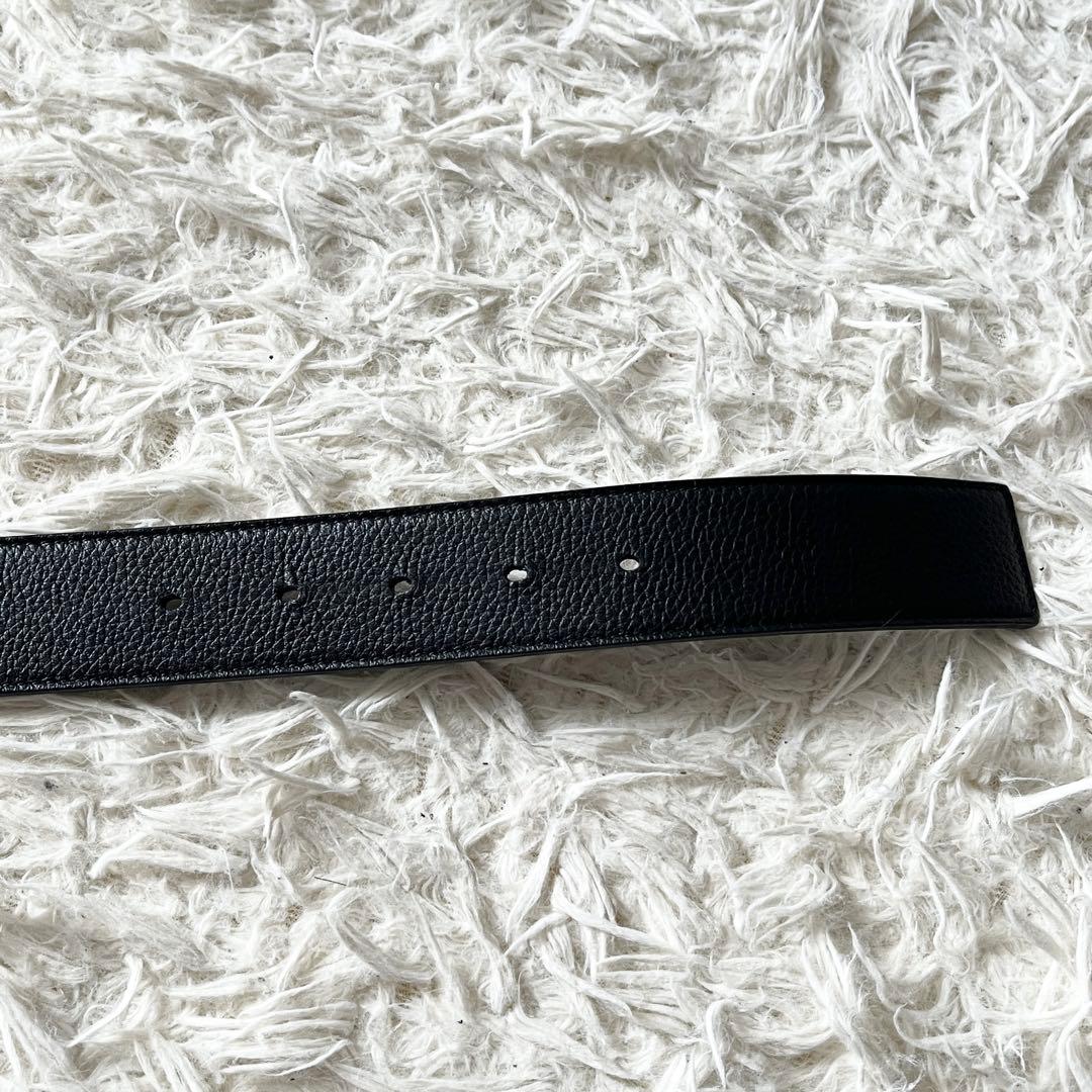 ディオール　ベルト　CDロゴ　リバーシブル　レザー　ブラック　紺色　イタリア製