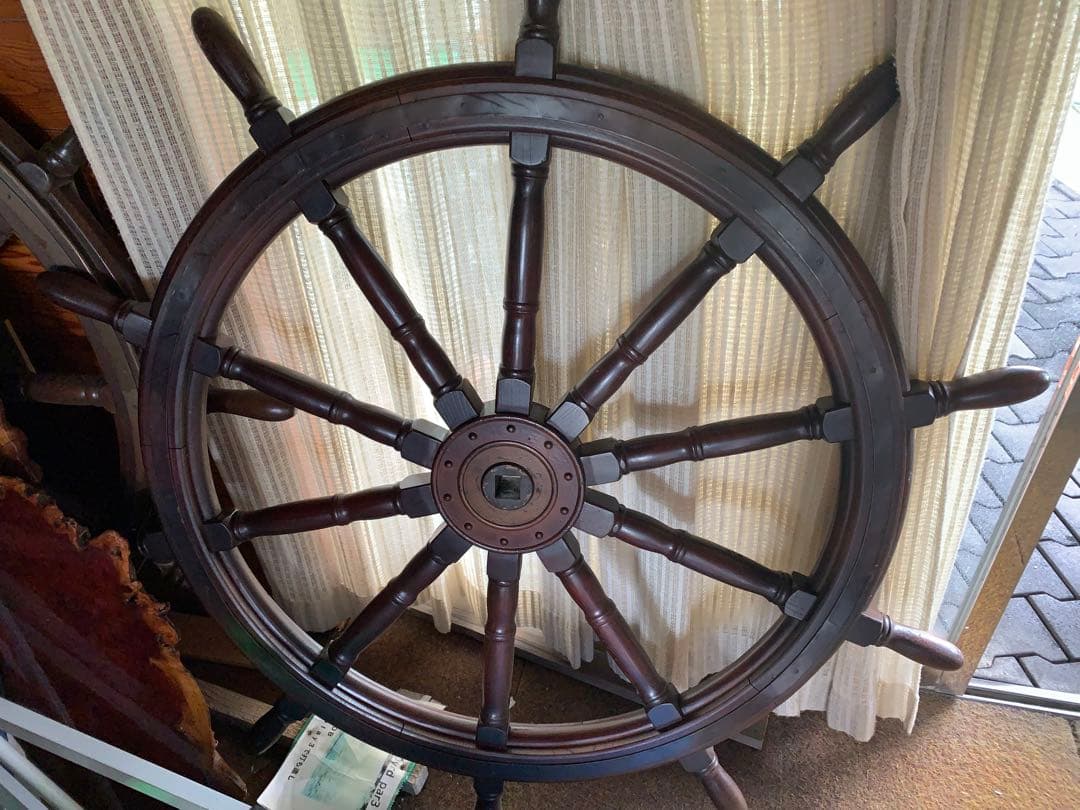 木製 舵輪 置物 直径約80センチ