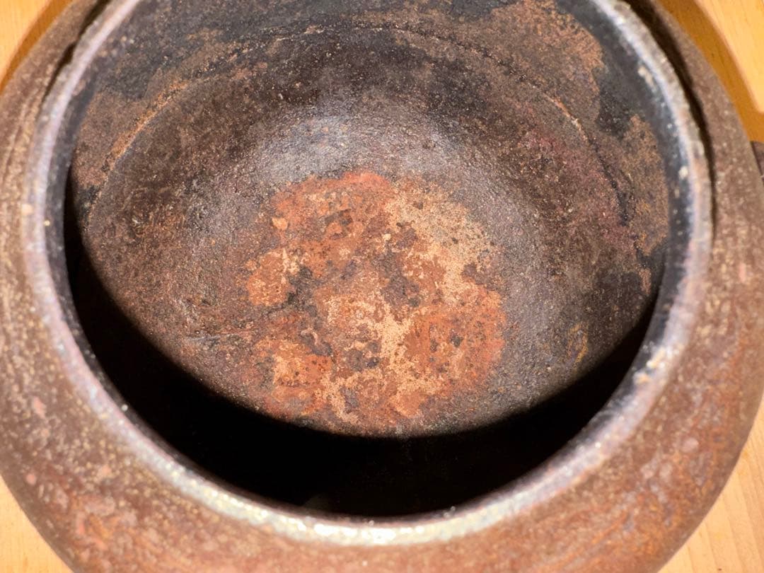 唐銅 切合朝鮮風炉 真形釜添 畠春斎 一ノ瀬宗辰 共箱