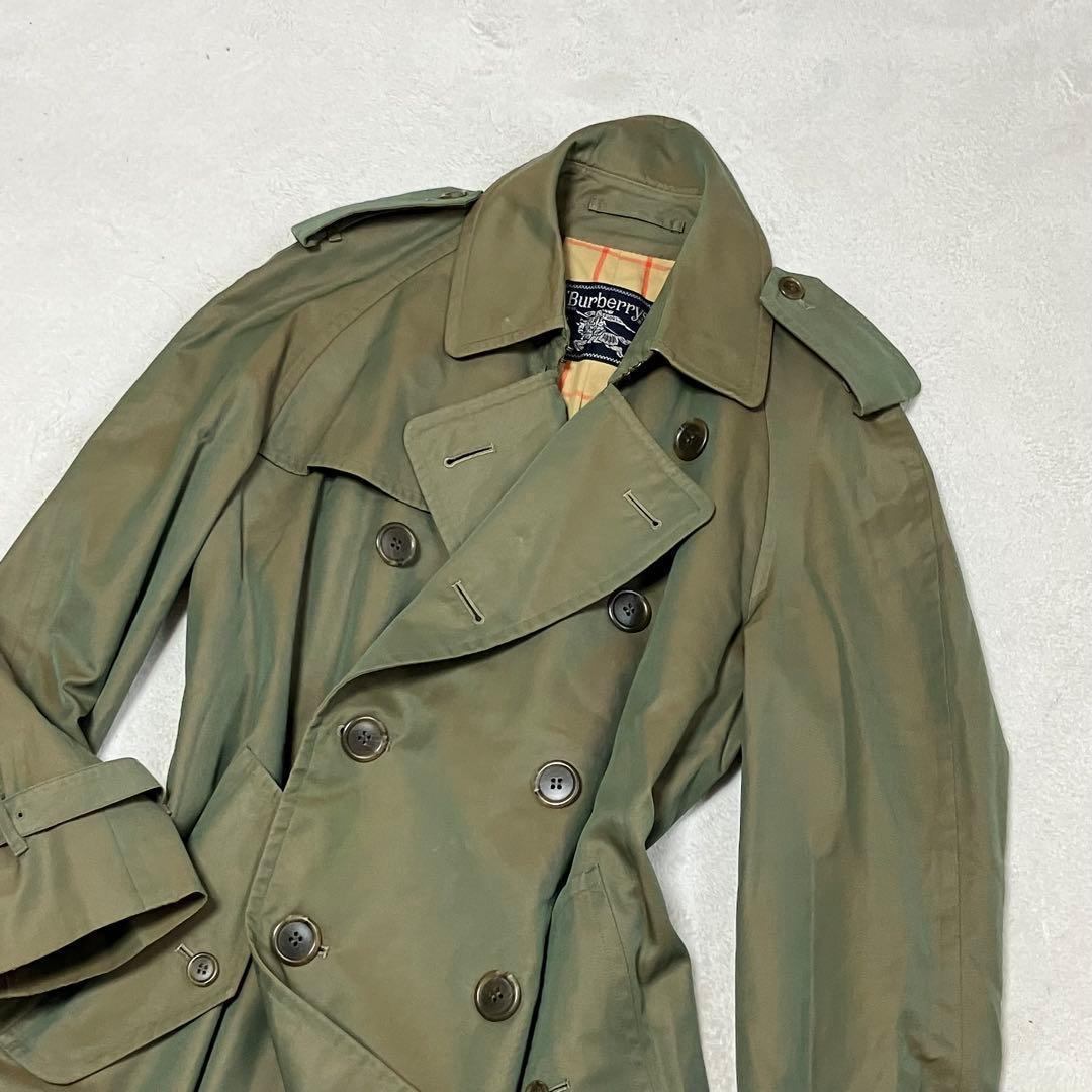 バーバリー　トレンチコート　玉蟲色　裏ノバチェック総柄　ユニセックス　メンズL