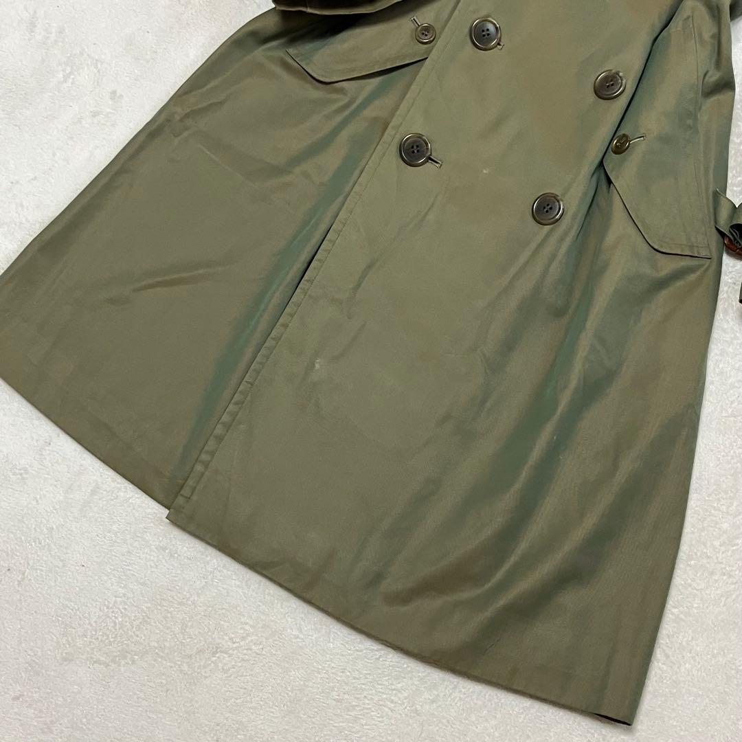 バーバリー　トレンチコート　玉蟲色　裏ノバチェック総柄　ユニセックス　メンズL