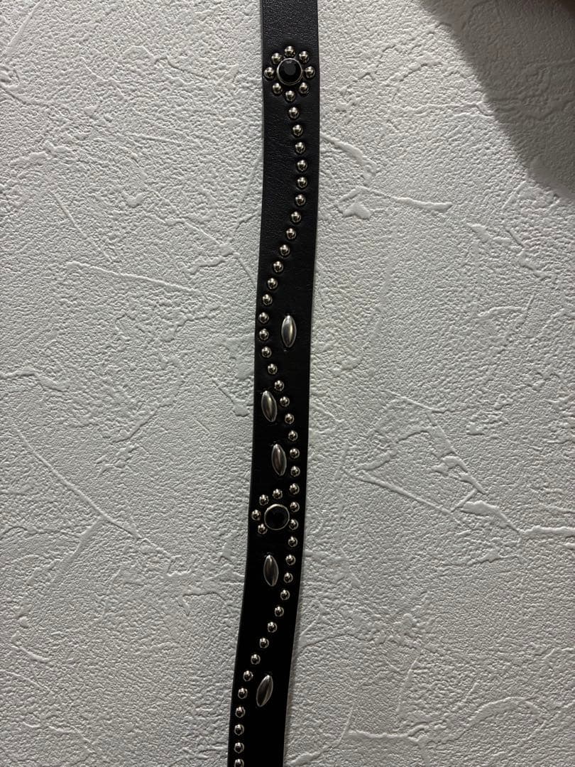 ブラックレザースタッズベルト