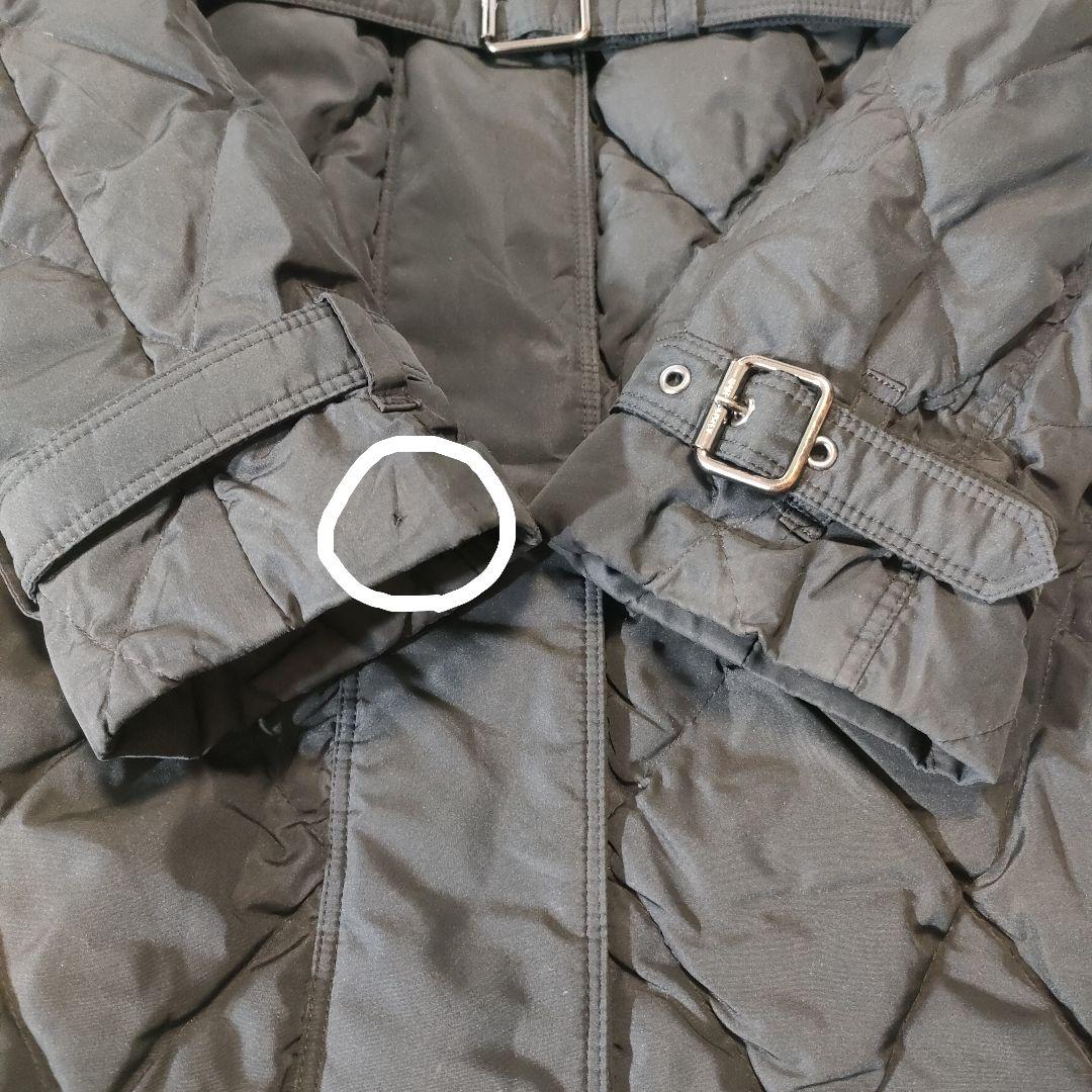 バーバリーロンドン　ダウンコート　フォックスファー　シャドーチェック　黒　40