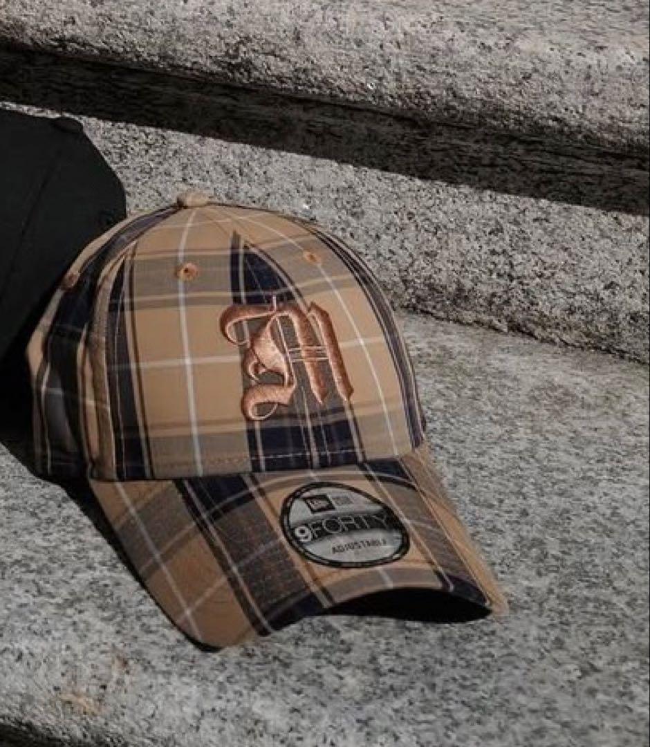 machatt newera コラボキャップ　ベージュチェック