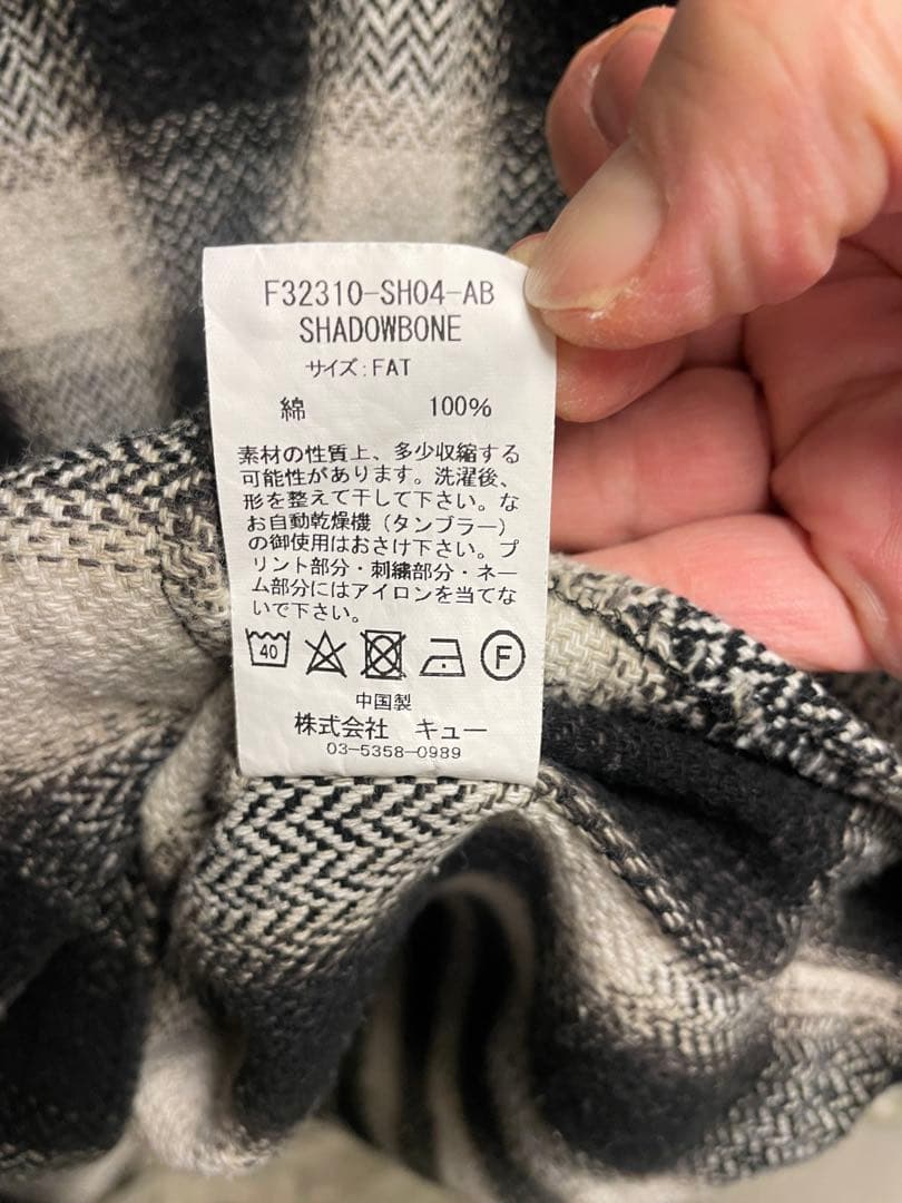 FAT エフエーティ SHADOWBONE F32310-SH04 ネルシャツ