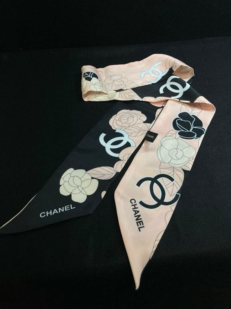 まる 美品 CHANEL ヘアバンド・スカーフ バラ　ココマーク