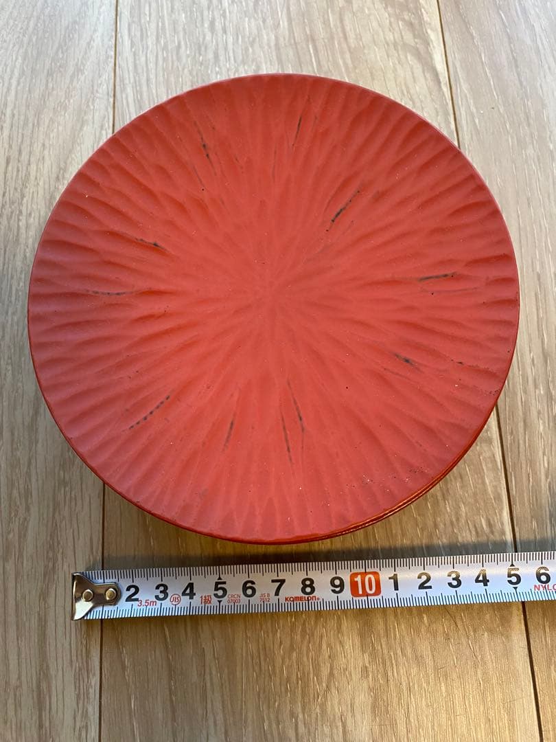 鎌倉彫り　宗工堂　木箱入り　朱塗り皿5枚セット