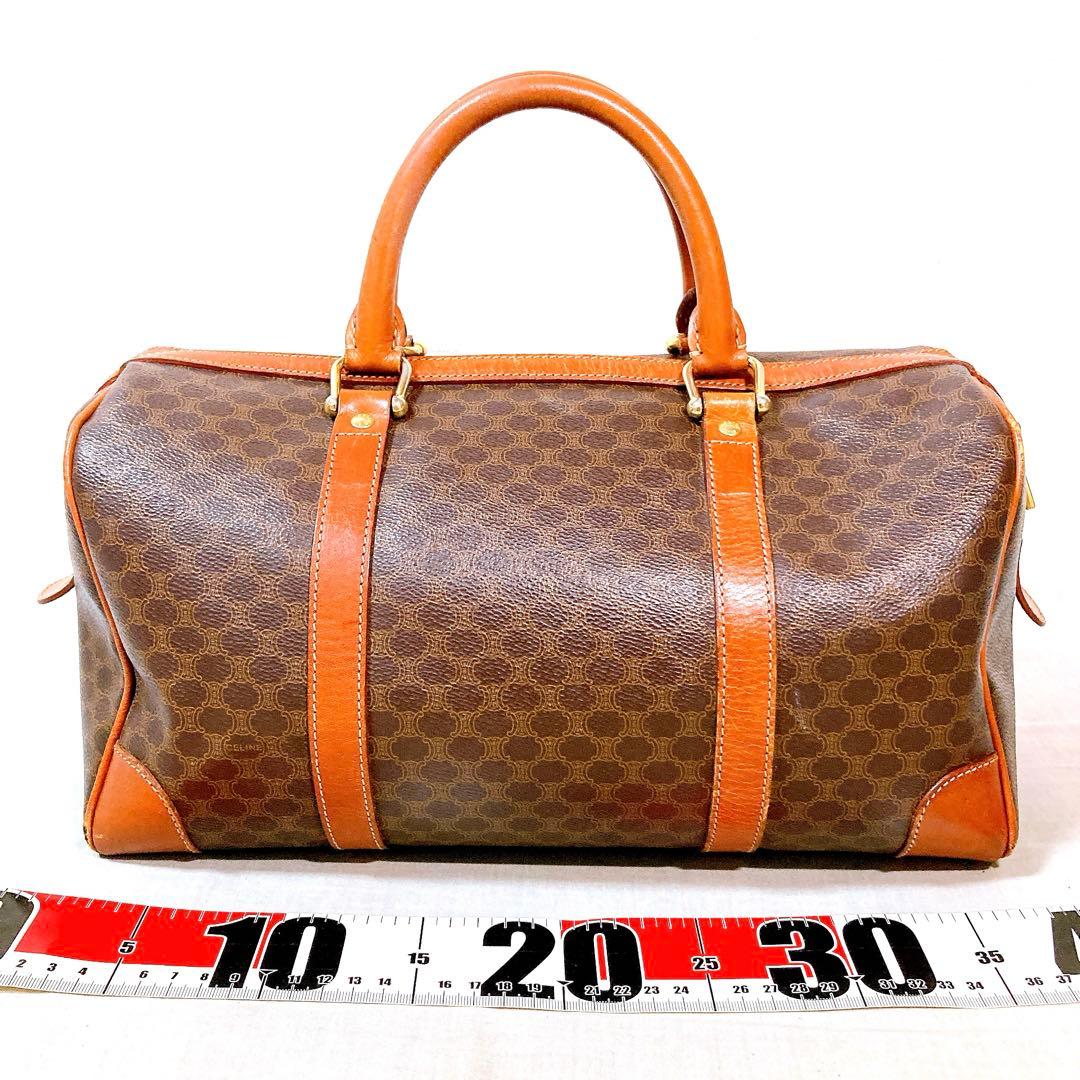 809 セリーヌ　マカダム　ボストンバッグ　ハンドバッグ　ブラウン