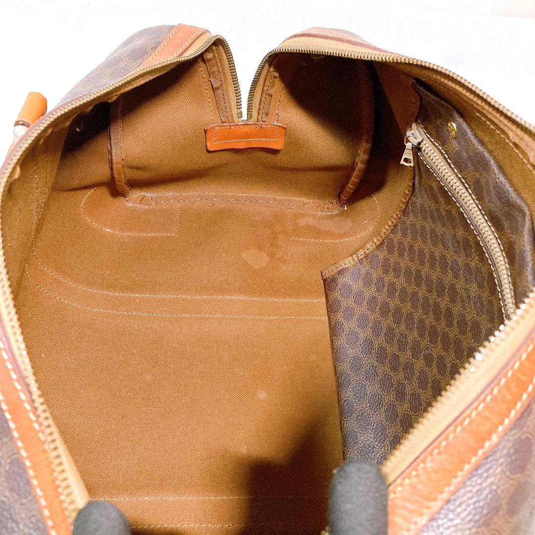 809 セリーヌ　マカダム　ボストンバッグ　ハンドバッグ　ブラウン