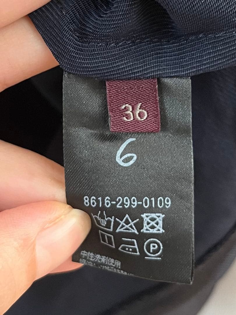 6(ROKU) パイピング オープンカラーシャツ　ネイビー　サテンシャツ　36