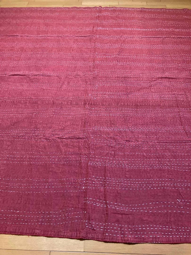 インド　ダブルサイズ　パッチワーク　ストーンウォッシュ×プリント花柄　フリーダ