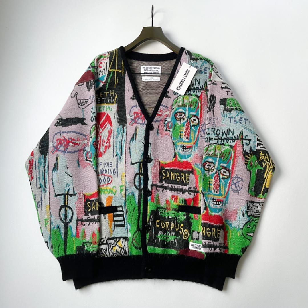 新品 WACKOMARIA ワコマリア バスキア モヘア カーディガン XL