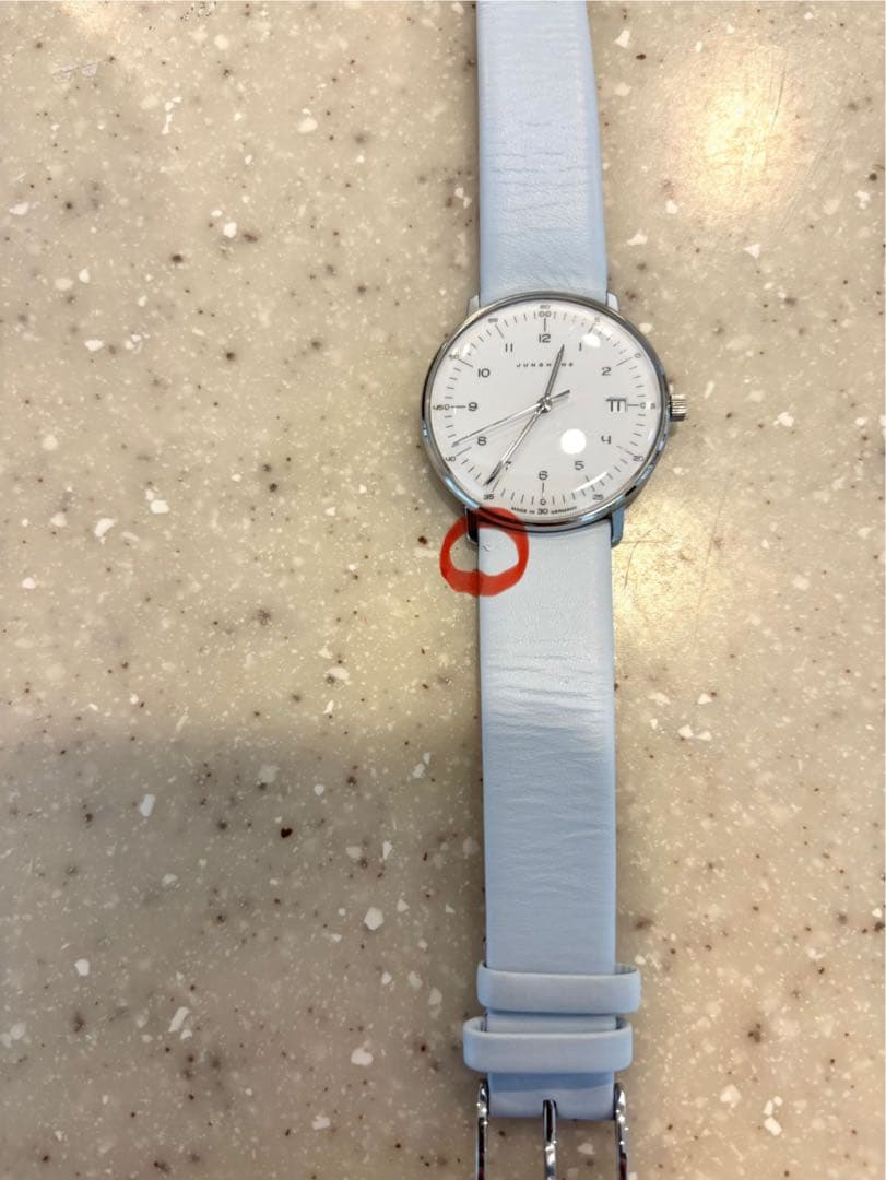 ザ*キ様 ユンハンス　マックスビル　定価81.900円　ライトブルー レザーベル