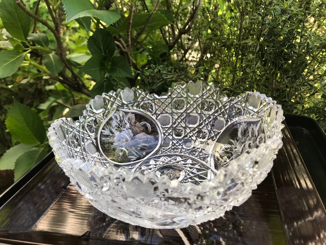 マイセン　クリスタル　ボウル　カットガラス　ガラス鉢