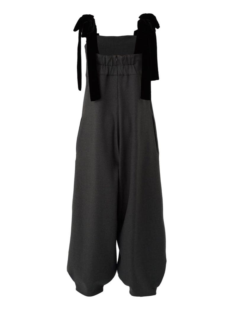 新品cygne リボンショルダーオールインワン Stelle GRAY 0サイズ