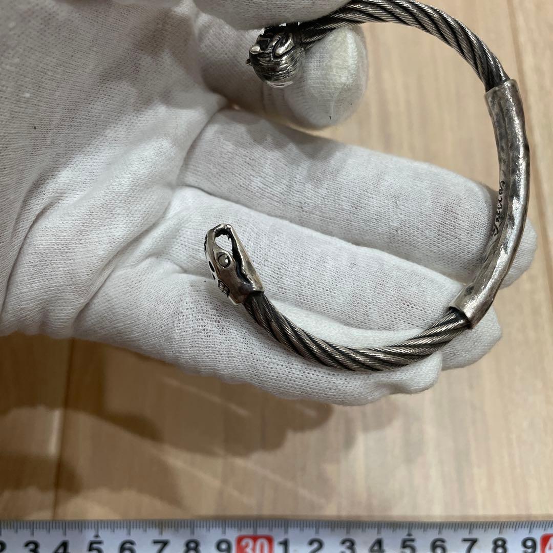 【最終特価】 galcia ガルシア オールシルバー925 バングル 悪魔と蛇