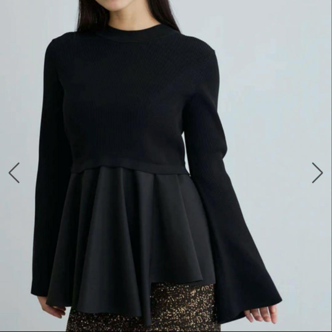 ADAM ET ROPE' ペプラムコンビニットプルオーバー