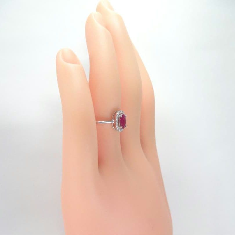 【美品】ルビー　ダイヤモンド　リング　0.45ct　0.09ct　K18WG