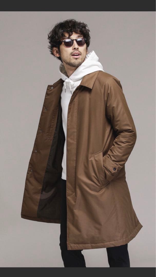 【美品】ナノユニバース×河田ダウン ハイブリッドダウンステンカラーコート　L