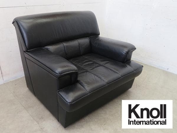 KNOLL/ノール■ヴィンテージ■1人掛けソファ■総本革■ブラック■モダン■
