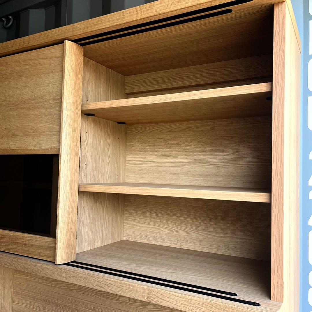 取付無料！カリモク ET4415 天然木北欧風ナチュラルキッチンボード 食器棚✨