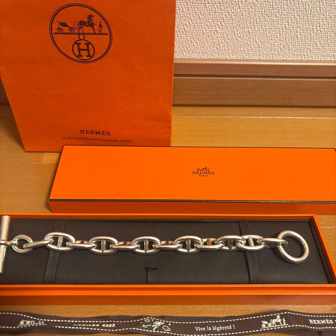 HERMES TGM 12コマ シェーヌダンクル　ブレスレット　シルバー925
