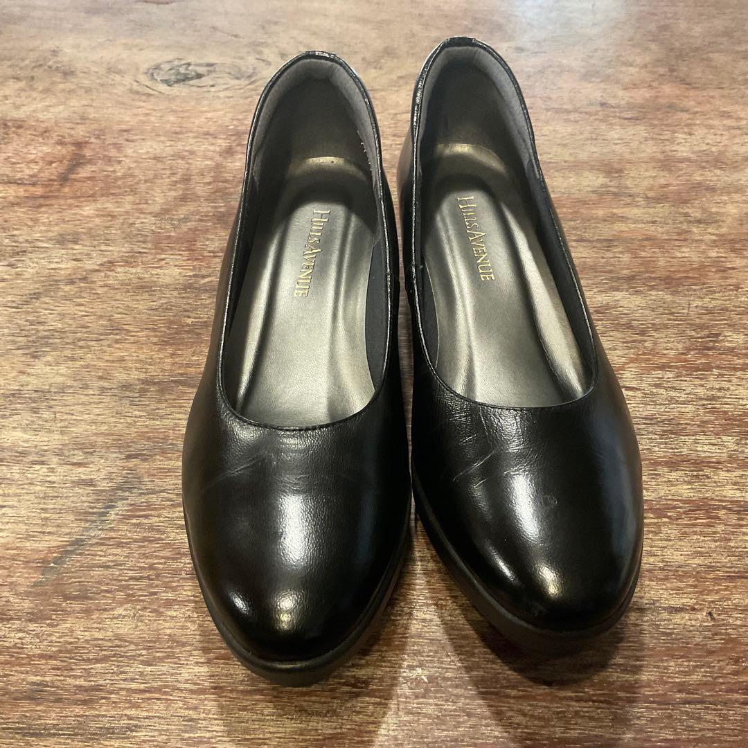 美品 ヒルズアベニュー 23cm ウェーブソール パンプス シューズ ブラック