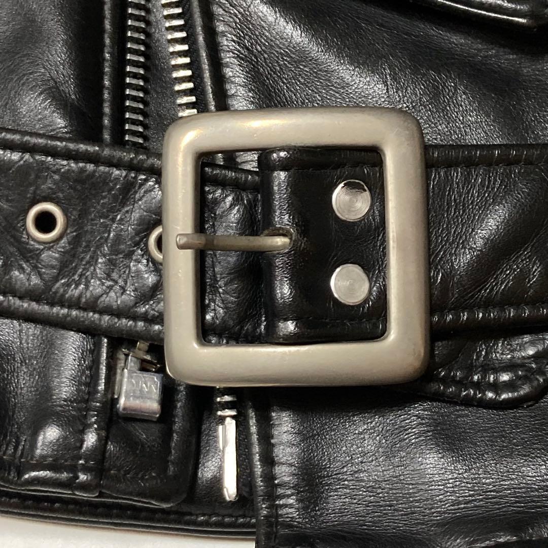 SCHOTT 618 USA製 34 ダブルライダース ブラック バイクタグ